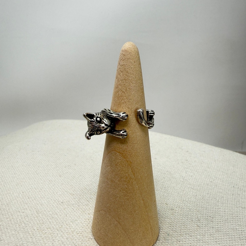 Wear Felicity Cat Wrap Ring Silver Tone Adjustable Animal Kitten‎ - Picture 3 of 11